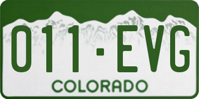 CO license plate 011EVG