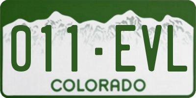 CO license plate 011EVL