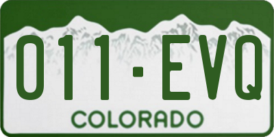CO license plate 011EVQ