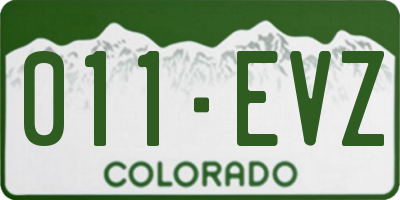 CO license plate 011EVZ