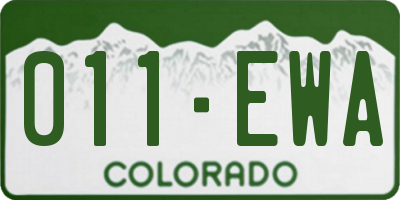 CO license plate 011EWA
