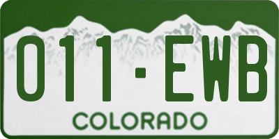 CO license plate 011EWB