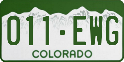 CO license plate 011EWG