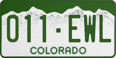 CO license plate 011EWL