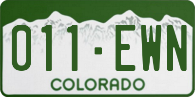 CO license plate 011EWN