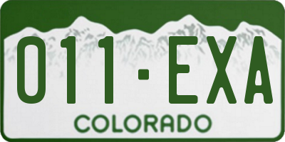 CO license plate 011EXA