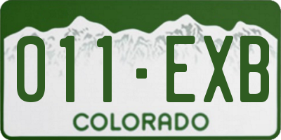 CO license plate 011EXB