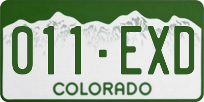 CO license plate 011EXD