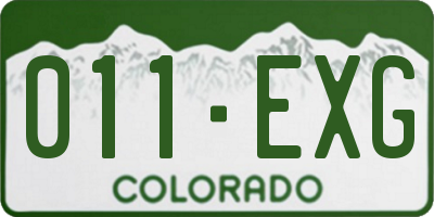 CO license plate 011EXG