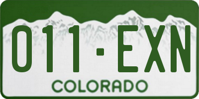 CO license plate 011EXN