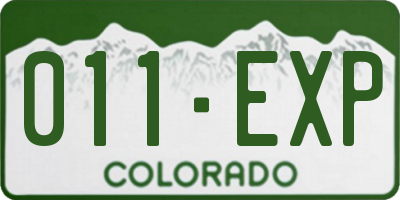 CO license plate 011EXP