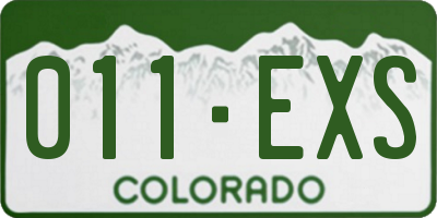 CO license plate 011EXS