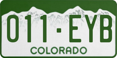 CO license plate 011EYB