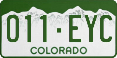 CO license plate 011EYC