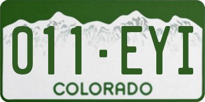 CO license plate 011EYI