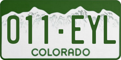 CO license plate 011EYL