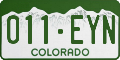 CO license plate 011EYN