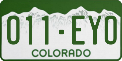 CO license plate 011EYO