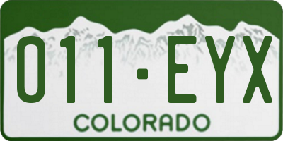 CO license plate 011EYX