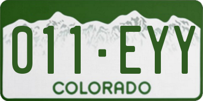 CO license plate 011EYY