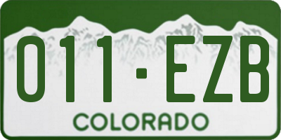CO license plate 011EZB