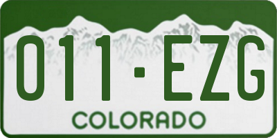 CO license plate 011EZG