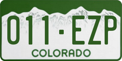 CO license plate 011EZP