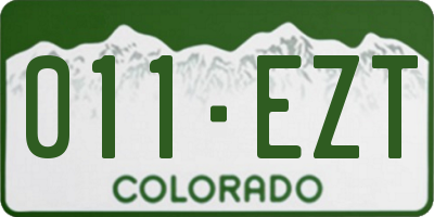 CO license plate 011EZT