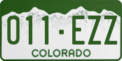 CO license plate 011EZZ