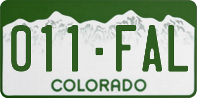 CO license plate 011FAL