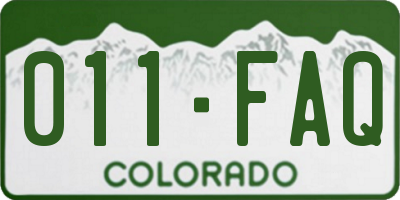 CO license plate 011FAQ