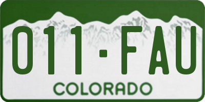 CO license plate 011FAU