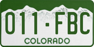 CO license plate 011FBC