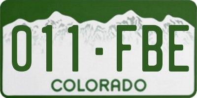 CO license plate 011FBE