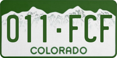 CO license plate 011FCF