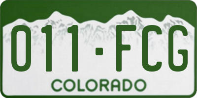 CO license plate 011FCG