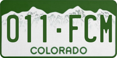 CO license plate 011FCM