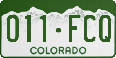 CO license plate 011FCQ