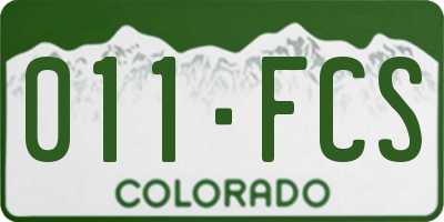 CO license plate 011FCS