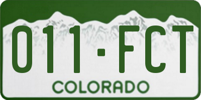 CO license plate 011FCT