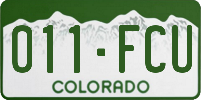 CO license plate 011FCU