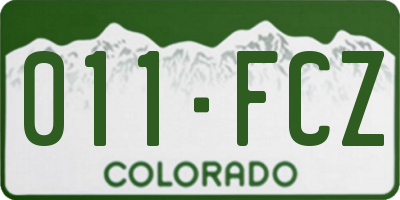 CO license plate 011FCZ