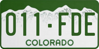 CO license plate 011FDE