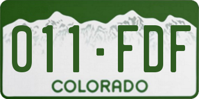 CO license plate 011FDF
