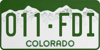 CO license plate 011FDI