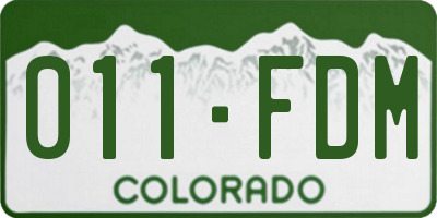 CO license plate 011FDM