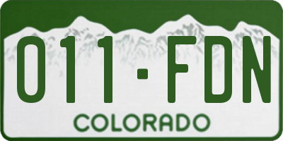 CO license plate 011FDN