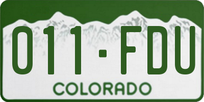 CO license plate 011FDU