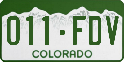CO license plate 011FDV