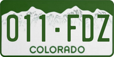 CO license plate 011FDZ
